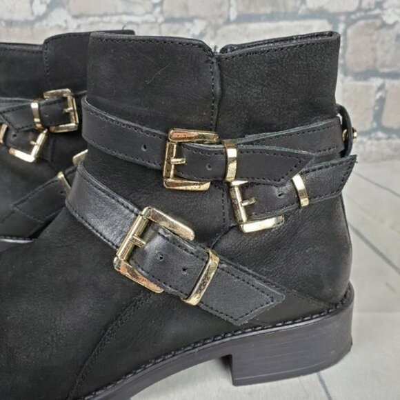 Dune London Black Suede Moto Ankle  Boots Sz 38/7 - Picture 8 of 13